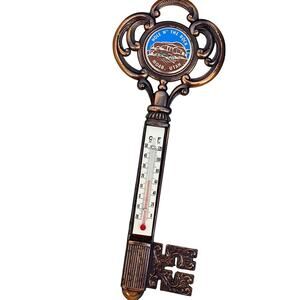 Vintage Souvenir Moab, Utah Cast Metal Skeleton Key Thermometer w/ Box